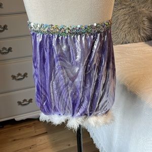 Dress up Costume Halloween Boa Sequin Sparkly Skirt Small Miracle Girls Elastic